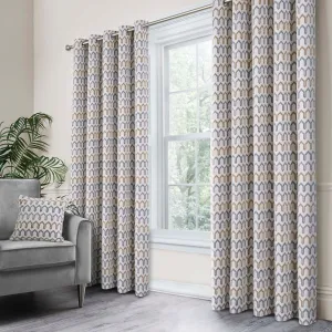 Arcadia Pair of Eyelet Curtains by Curtina in Natural