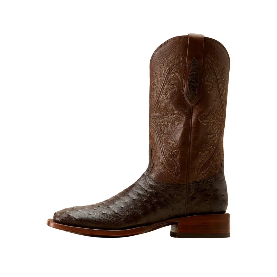 Ariat Men's Bench Made Bassett Ostrich Brown Boots