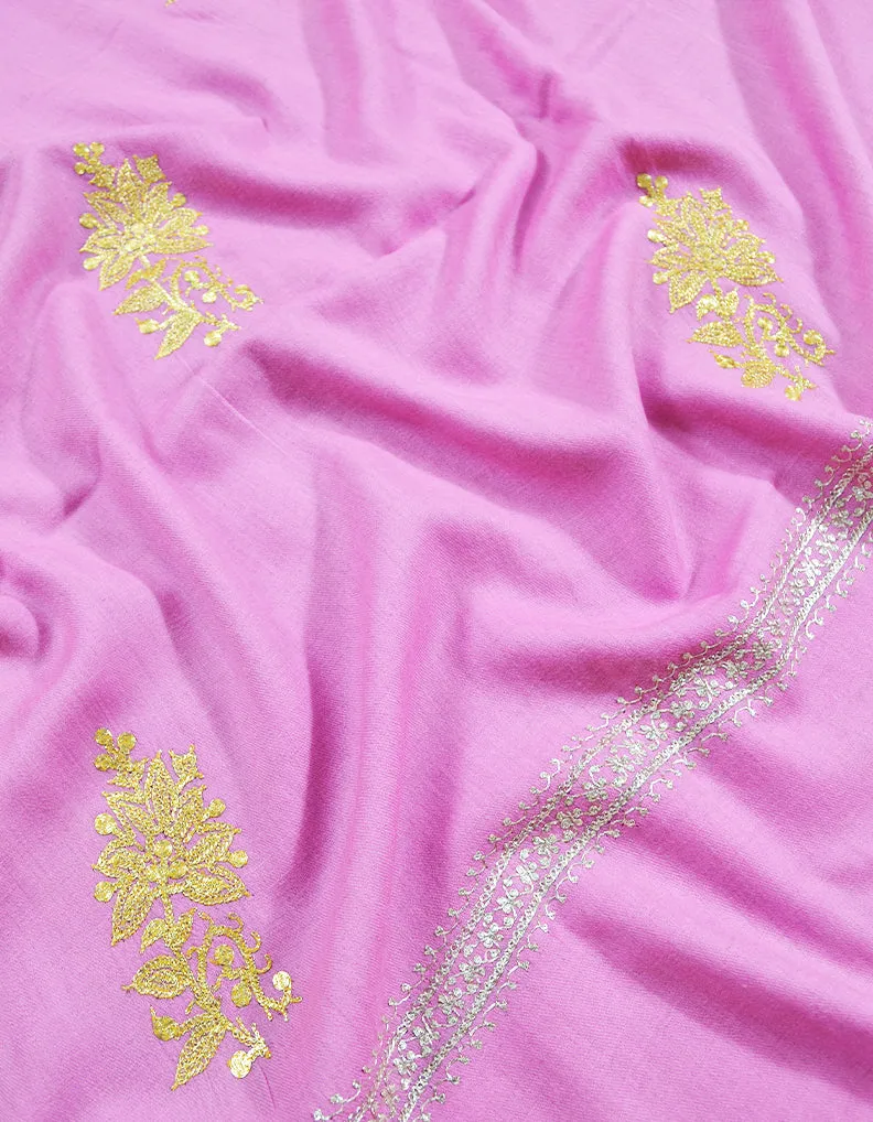 baker miller pink tilla booti embroidery pashmina shawl 8605