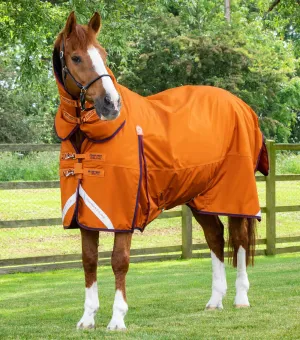 Buster Storm 200g Combo Turnout Rug with Classic Neck Burnt Orange