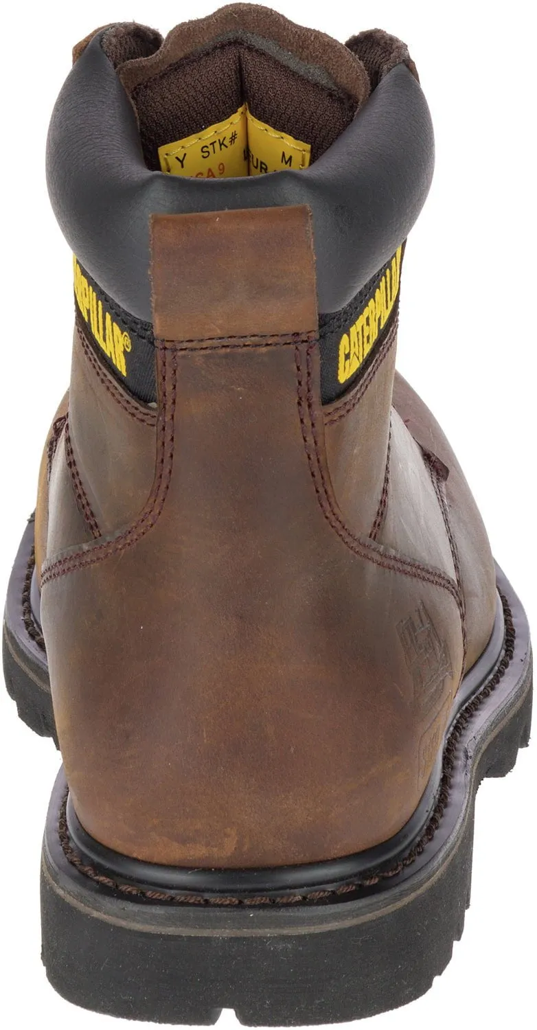 CAT Mens Second Shift St Dark Brown Leather Work Boots