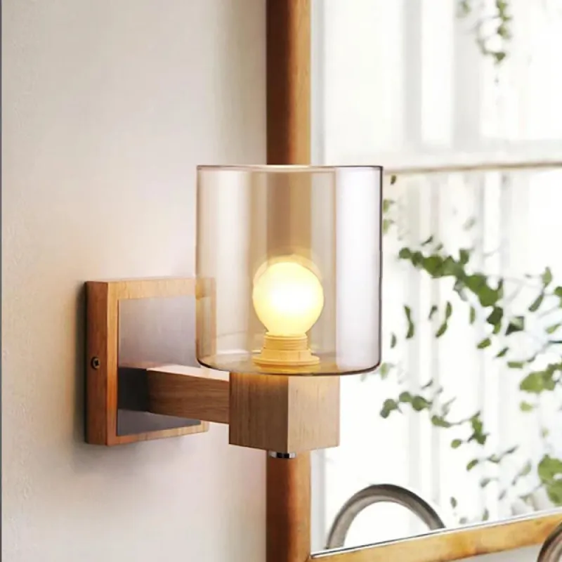 Cognac Modern Glass Wall Sconce