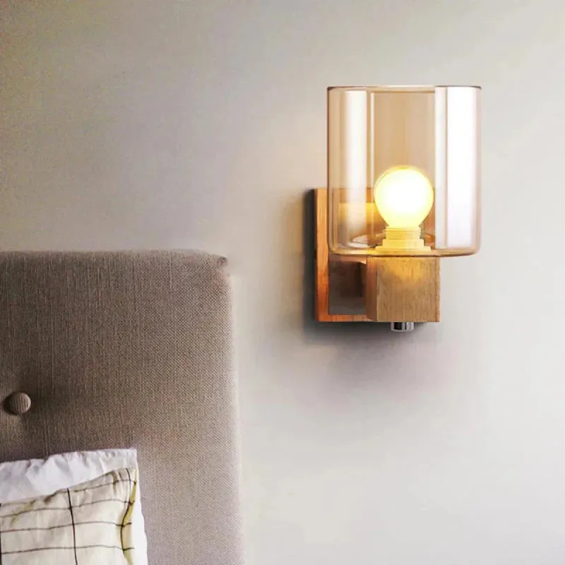 Cognac Modern Glass Wall Sconce