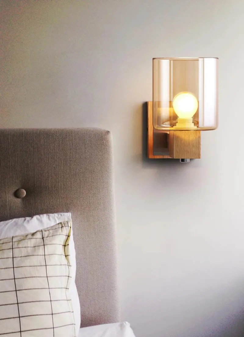 Cognac Modern Glass Wall Sconce