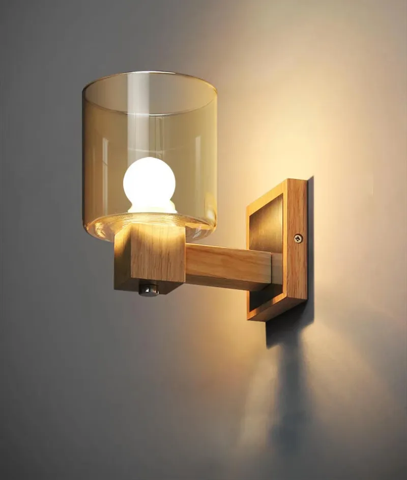 Cognac Modern Glass Wall Sconce