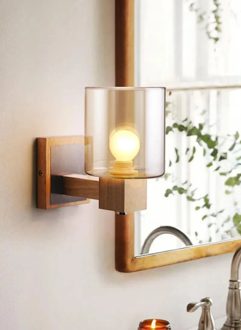 Cognac Modern Glass Wall Sconce