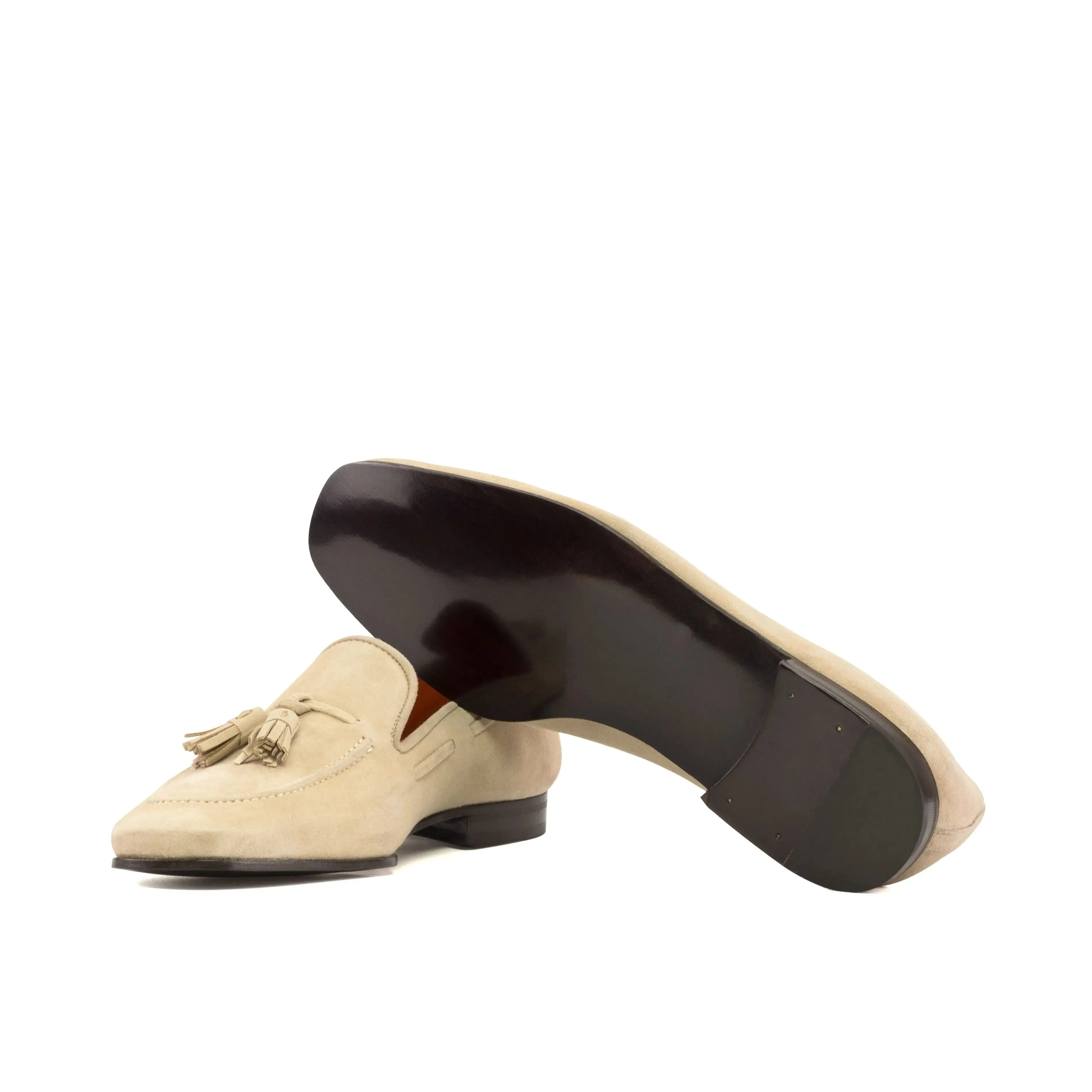 DapperFam Khalil in Taupe / Taupe Kid Men's Suede & Italian Suede Slipper