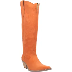 Dingo Womens Thunder Road Orange Suede Fashion Boots