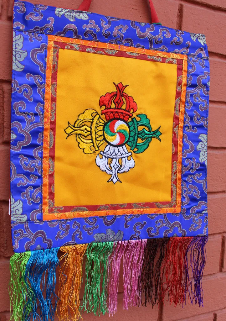 Double Dorjee Embroidery Wall Hanging