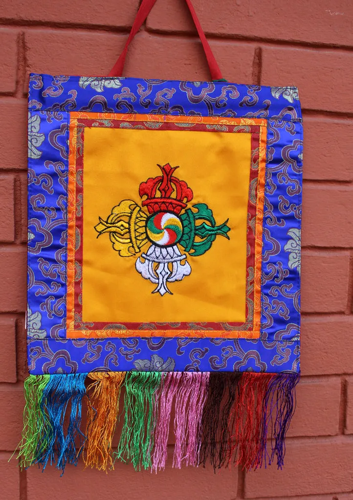 Double Dorjee Embroidery Wall Hanging