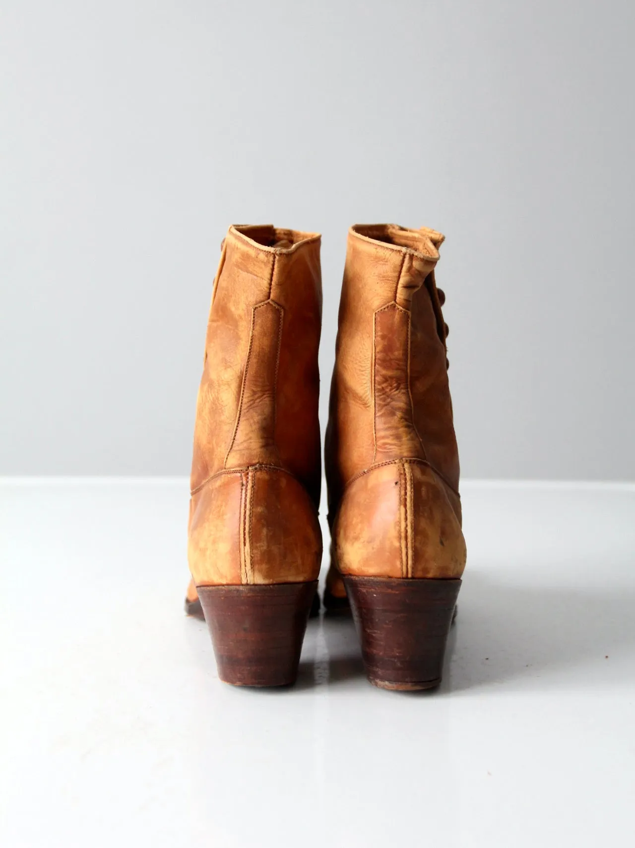 Edwardian leather side button boots