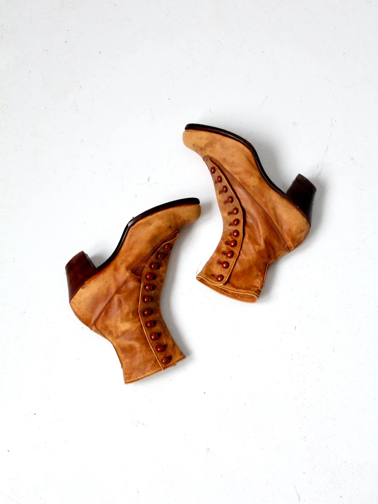 Edwardian leather side button boots