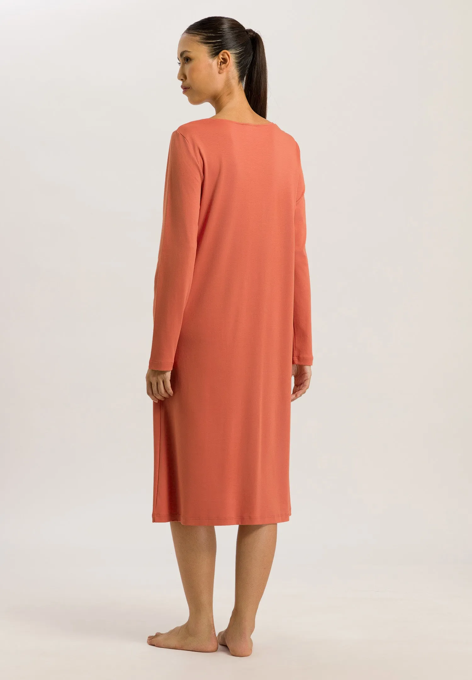 Emma Silk Accented Cotton Nightgown | Apricot Brandy 74922-2294