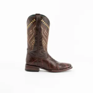 Ferrini Mens Chocolate Leather Jesse S-Toe Western Cowboy Boots