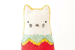 Fiesta Cat DIY Embroidered Doll Kit (Level 2)