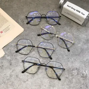 Glossy Thin Metal Hexagon Vintage Art Hoe Frame Glasses