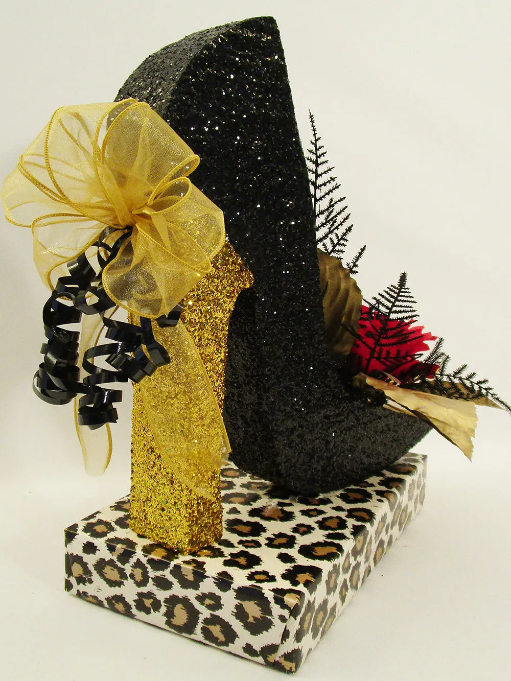 High Heel shoe with Red Rose Centerpiece