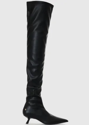 Hilda Over The Knee Boots - Black