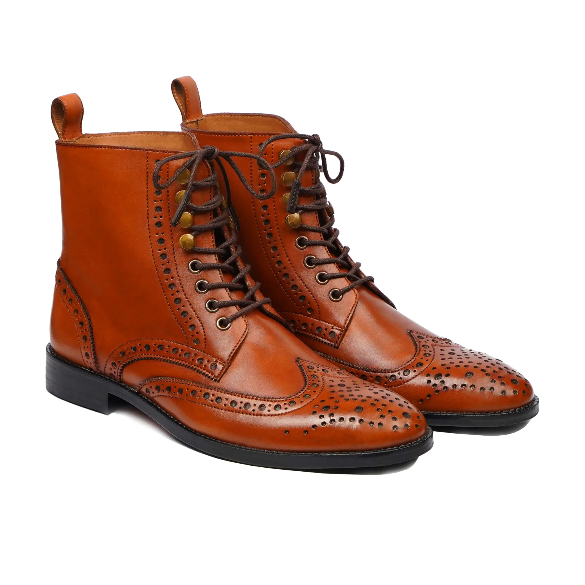 Iroha - Men's Orange Tan Calf Leather Boot