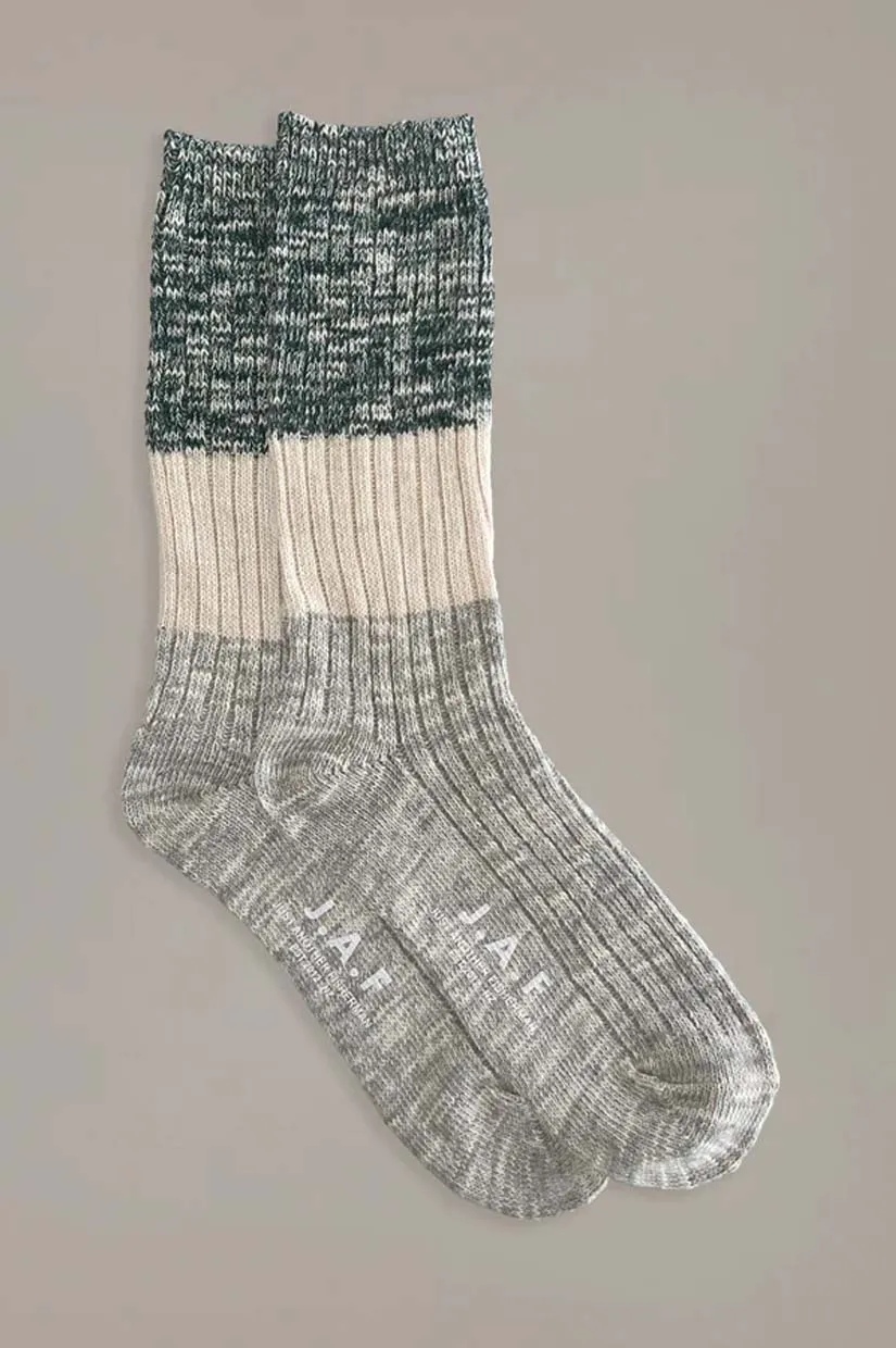 Just Another Fisherman Port Socks - Green/Beige/Grey