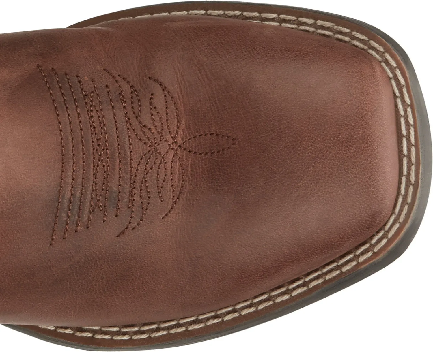 Justin 8in Square Toe Brown Bowline Junior Leather Cowboy Boots