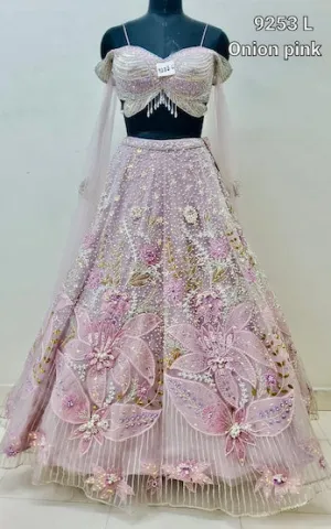 POWDER PINK EMBROIDERED LEHENGA CHOLI SET