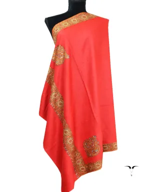 red embroidery Pashmina shawl 8665