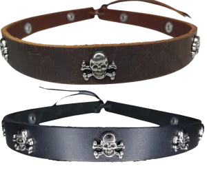 Skulls Leather Hatband