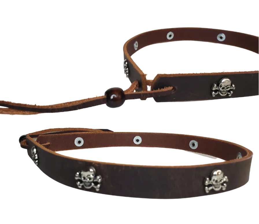 Skulls Leather Hatband