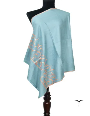 Sky Blue Embroidery Pashmina Stole 7336